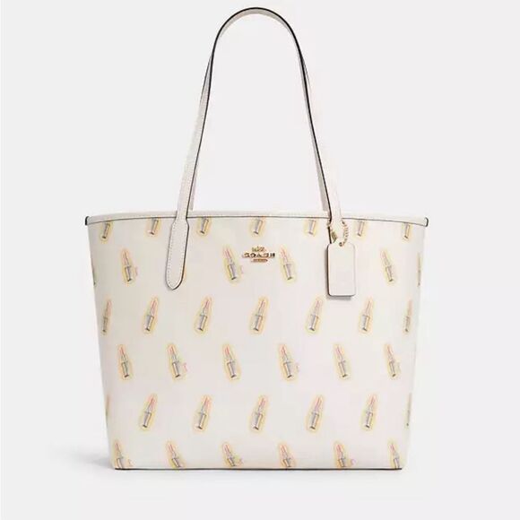 Coach City Tote Bag With Lipstick Print w/matching wallet - Picture 1 of 10